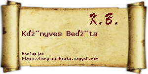 Könyves Beáta névjegykártya