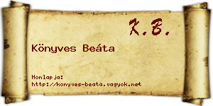 Könyves Beáta névjegykártya