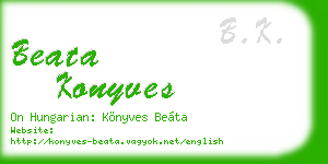 beata konyves business card